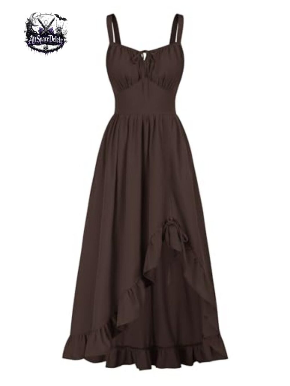 Renaissance Corset Dress Flowy Gothic Sundress High Low Ruffle
